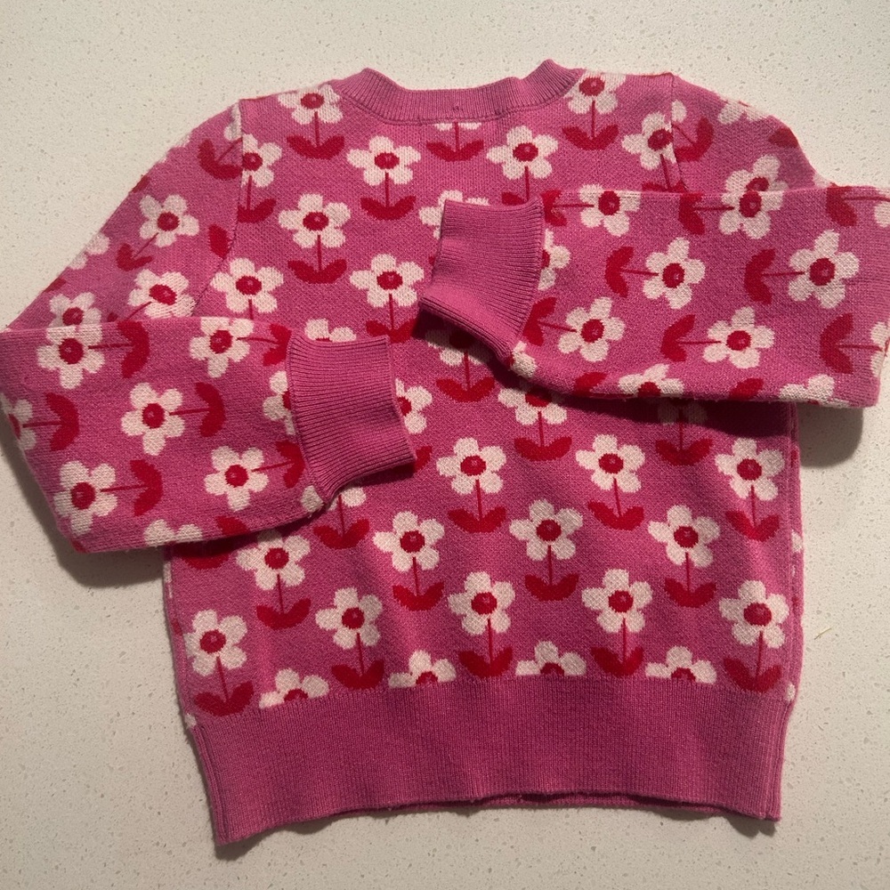 Pink Floral Sweater 3T - Picture 4 of 5